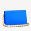 Pochette Coussin Chain Puffy Tassen Heldere Levendige Kleuren als Roze Paars Mint Geel Blauw Rood Two Tone Letter Reliëf Mode Crossbody