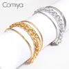 Comiya Zinc Alloy Bangles for Women Gold Silver Color Circles Chains Brazaletes Sets Feminino Pulseras Mujer Bangle Ins Gifts Q0719