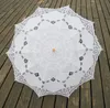 Effen kleur partij kant paraplu parasols zon katoenen borduurwerk bruids bruiloft paraplu's witte kleuren beschikbaar SN3008