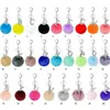 26 Kleuren Faux 8 cm Konijnenbont Pom Poms Bal Sleutelhanger Ketting Rhinestone Diamond Alfabet Brief Sleutelhanger Handtas Portemonnee Auto Charm Hangers Party Gift