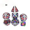 7 adet / takım Metal Zar Yıldız Sky Serisi Kurulu oyunu Polyhedral Oynama Oyunları Dices Perakende Paketi Ile Set A57 A29