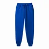 svarta sweatpants män mode solida färgbyxor vit rosa tjocka höstbyxor elastisk midja lös avslappnad byxa