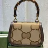 مصمم حقيبة Bamboo Crossbody للنساء حقائب اليد 675797 حقيبة تسوق حقيبة الكتف الحقيقية حقيقية حقيبة يد حقيبة جودة محفظة عملة مقاس 21 سم