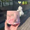 350ml Sakura Starbucks Cup Luxury Kiss Cups 숟가락 세라믹 머그잔 결혼 한 커플 기념일 인어 동메달 선물 선물 prod250i