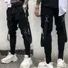 Pantalon cargo noir hip hop hommes streetwear coton joggers pantalons de survêtement décontracté sarouel été harajuku pantalons hommes 2021 Y0927