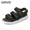 Uovo Summer Kids Sandales Garçons et filles Diapositives Enfants Summer Beach Sandales Nouvelle arrivée Petits enfants Chaussures Eur Taille # 25-37 210306