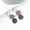 2021 Fashion Handmade Polímero Brincos de Argila Coréia Nova Argila Cerâmica Rodada Geométrica Dangle Brincos para Mulheres