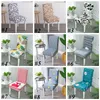 Spandex Banquet Imprimé Stretch Chaise Ensembles Simple Conjoined Covers Maison À Manger ChairCover Wedding Party ChairCovers 34 styles WLL165
