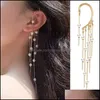 Charm Earrings Jewelry 17Km Fashion Gold Pearl Ear Clips Cuff For Women Men Non-Piercing Fake Cartilage Rings Clip Wholesale Drop Delivery 2