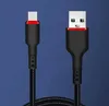 삼성 Huawei 중국어 모바일을위한 3A USB TYPE-C 케이블 땋은 빠른 충전 데이터 케이블 전화 충전기