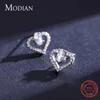 Pendientes de plata de ley 925 con forma de corazón elegante para mujer, joyería de compromiso de boda hipoalergénica 210707