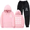 Mäns Tracksuits Streetwear Jag känner mig som Pablo Hoodie Set Tracksuit män Termiska Sportkläder Satser Hoodies och Byxor Casual Sweatshirt Sport Sui