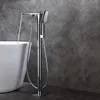 ROLYA nouveauté robinet de baignoire blanc monté au sol BlackRose doré robinet de remplissage de bain autoportant Chrome