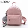 Cute velvet Backpack For Teenagers Children Mini Back Pack Kawaii Girls Kids Small Backpacks female Packbags Fur ball school bag 210922