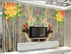 Customized photo wallpaper 3d murals wallpapers European romantic deer flower hand-painted background wall papers for living room decoration