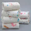 The latest 110X110CM blanket has many styles to choose from, baby gauze six-layer quilt pleated towel printing blankets