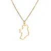 Gold Silver African Map Charm Chain Necklace Ireland Israel France American Austrila Nigeria Syria Barbados Puerto Rico Country Wo224d