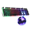 Klavyeler RGB Mekanik Oyun Klavyesi LED Aydınlatmalı Yuvarlak KeyCaps Optik Bilgisayar PC Laptop Için