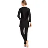 Traje de baño musulmán Tankini traje de baño mujer conservador negro islámico Borkini de talla grande Hijab manga larga Burkini traje de baño 6XL