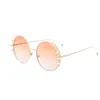 Óculos de sol 2021 Luxury Pearl Women Fashion Metal Metal Round Brand Designer Mirror Sun Glasses UV4003668889