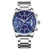 2022New Nibosi Maly Watch 2019 Chronograph Military Chronographs Clock Luxury Watch Men Blue Imperproping Quartz Wrist Watch Relogio Masculino