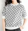 T-shirt féminin Classic Retro Pattern Lettre G High Neck Tech Flce Sweater hiver épaissis Emale Pullover Jacquard Femmes