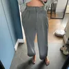 HziriP droite grande taille décontracté solide jambe large pantalon Streetwear costume pleine longueur vente Chic lâche haute qualité pantalon 210915