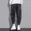 Mode Streetwear hommes jean noir coupe ample multi-poches décontracté Denim Cargo pantalon Hip Hop Joggers jambe large coton pantalon