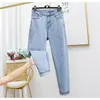 5XL Hohe Taille Jeans Frauen Vintage Plus Größe Jeans Femme Harem Hosen Lose Freund Denim Jeans Streetwear Hosen Frauen K609 210302
