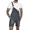 Men Denim Bib Workwear Fashion Jumpsuit with Pocket Jumpsuits Rompers Suspender Pants Summer Shorts Overalls Hi Street DSA 210716