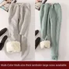 Lambskin sweatpants inverno mulheres plus size veludo outono e modelos soltos espessamento foi fino calça quente 211115