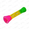 Silicone Glass Smoking Herb Pipe 87MM One Hitter Dugout Tobacco Cigarette Pipe Hand Spoon Pipes Smoke Accessories Wholesale