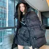 Jaqueta Top Down com capuz Jaquetas de inverno Casacos Moda Quente Parkas Com Cinto Lady Algodão Casaco Outerwear Grande Bolso