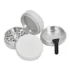 2022 new White Aluminum Metal Tobacco Herb Grinder With Skin Friendly Design 50MM 4 Piece Metal Smoking Herbal Grinders