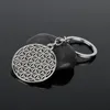 Keychains Fashion Creative Geometry Merkaba Life Spirit Digital Password Keychain Flower Of Bag Pendant Key Ring Accessories Miri22