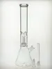 Glazen Waterpijp Bongs Pijpen Rig 50mm Hoogte: 15 inch Beker met 14/19mm downstem en Glazen kom 1000 g/stk voor GB043