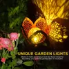 Lâmpadas de gramado LED de luz solar oca flor de lótus à prova d'água ao ar livre estacas de arte para pátio para decoração de jardim