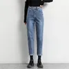 Spring summer Loose Vintage Blue Jeans Woman High Waist Boyfriend Jeans for Women Mom Jeans Harlan Carrot Pants 210302