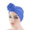 Gros femmes grande fleur Turban fête de mariage bonnet élégant casquette tête Wrap Stretch cheveux longs écharpe foulard Turban cravate