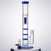 Prosta rurka Hookahs szklana wodę Bongs Triple Percolator Bong Beecomb Perc Perc Perc Perc Perc z łopatkami popiołu DAB Rigs 18 mm Rig złączy HR316