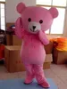 Costume della mascotte dell'orsacchiotto rosa di Halloween Personaggio a tema anime dei cartoni animati di alta qualità Costumi di carnevale di Natale Formato adulto Festa di compleanno Vestito da esterno
