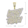 Chaînes Iced Out Nom personnalisé Fidélité sur la royauté Lettre Pendentif Collier Hip Hop Bling Cubic Zircon Bijoux Avec Twist 24 '' Corde Chaîne