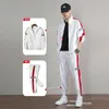 2021 Kalınlaşmış Bahar Buz Kadife Spor Takım Elbise erkek Ve Kadın Hip Hop İki Parçalı Set Beyzbol Ceket Harajuku X0909