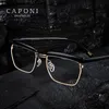 Sunglasses CAPONI Blue Light Blocking Glasses Men Square Full Frame Tom Hardy Legend Support Reading Customized Prescription JF1055
