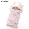 Motohood Winter Boys Girls Wrap Double Couche Polaire Swaddle Sac de couchage pour nouveau-nés Bébé Literie Couverture Kid 210309