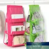 6 Pocket Foldable Hanging Bag 3 Layers Folding Shelf Bag Purse Handbag Organizer Door Sundry Pocket Hanger Storage Closet Hanger Factory price expert design Quality