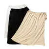 Femmes Dame Modal Demi Slip Jupe De Sécurité Jupon Jupon 40cm-60cm Long Underdress Confortable Noir Blanc Nude 903-B636 210309
