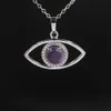 Natural crystal gem Evil Eye Necklace Pendant Christmas Gift for Woman Girls