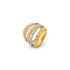 Cluster Rings LONDANY Stackable For Women Senior Multilayered Quilted Layering Check Contrast Stitching Fashion Ring