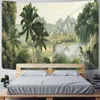 Palm Tree Tapestry Wall Hanging Tropical Leaves Flowers Pattern Beach Wall Tapestry Animal Backdrop Wall Cloth Carpet Tapestries 210609